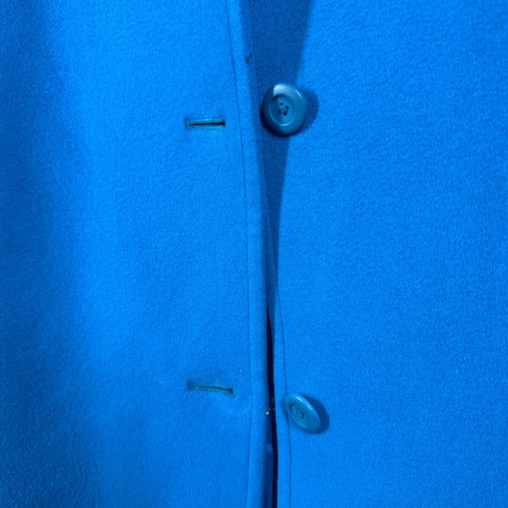 Vintage L.L.Bean Blue 100% Lambswool Coat Classic Winter Overcoat Jacket Size 20 - Picture 15 of 16